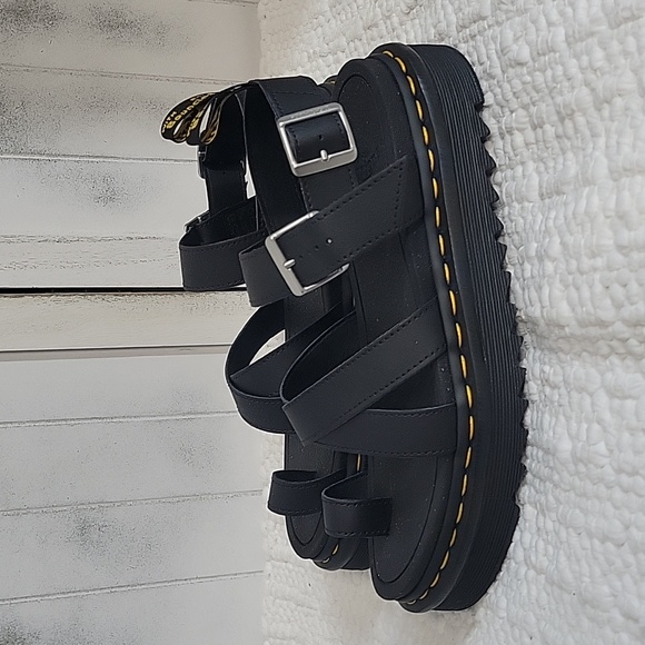 Nwob Dr. Martens Avery Hydro Toe Loop Platform Sandals 9 Black - Picture 4 of 8